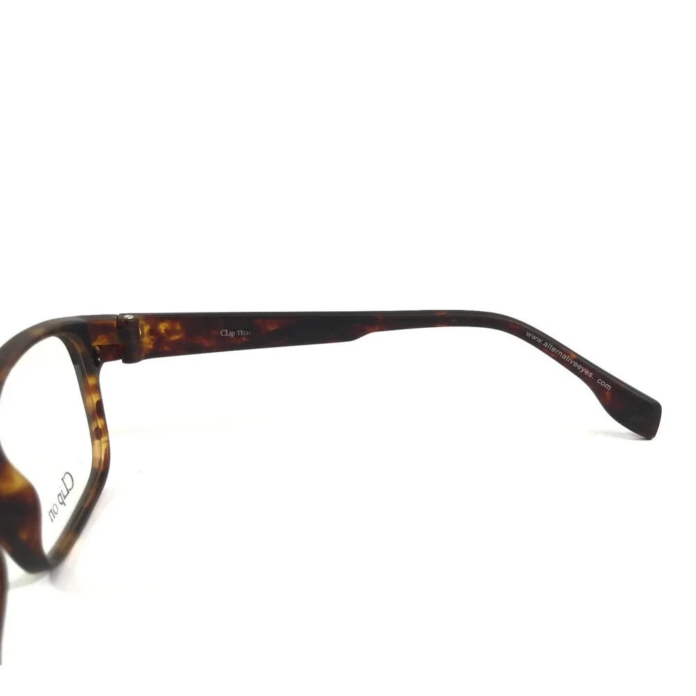 Clip Tech Eyeglasses Frames K3872 C1 Tortoise Brown Rectangle Full Rim 54-17-138